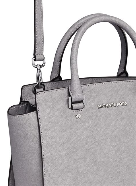 michael kors tasche selma grau|Michael Kors saffiano satchel.